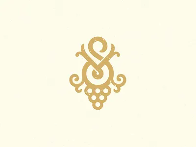 Salon Del Vino design elegant gourmet grape logo monogram salon shop sv vino wine winery