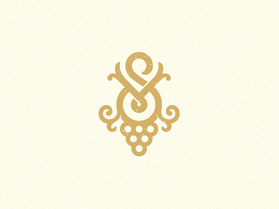 Salon Del Vino design elegant gourmet grape logo monogram salon shop sv vino wine winery