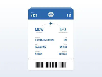Daily UI | Boarding Pass boarding pass card daily ui design flight pass travel ui