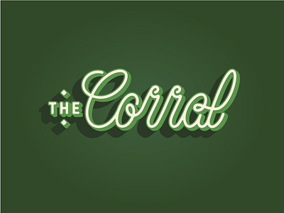 The Corral dimensional logotype script shadows type weird