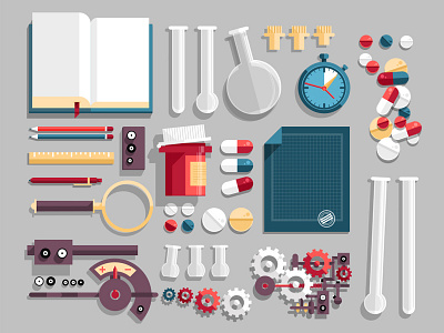 Pharmacology drugs flat icons medicament medicine pharmacology pills science technology