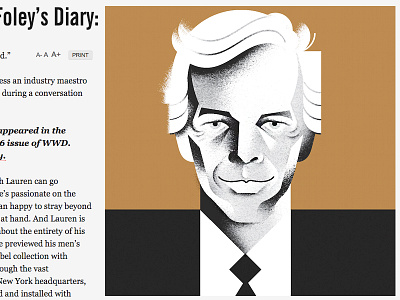 Ralph Lauren editorial illustration illustration magazine polo portrait ralph lauren wwd