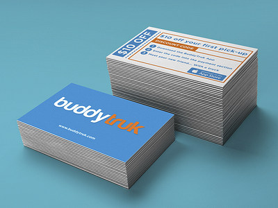 buddytruk blue buddytruk cards coupon design discount truck