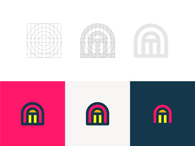 Jukebox Logo Construction colorful construction grid jukebox logo magenta metro