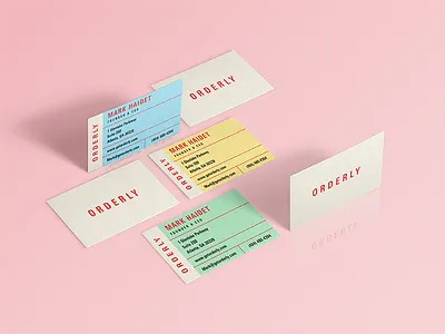 Orderly Business Cards branding business cards grocery identity layout logo print retro vintage