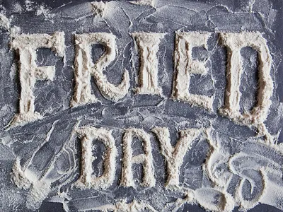 Happy Fried Day baking cooking culinary design festive food lettering foodtype fried chicken type typography