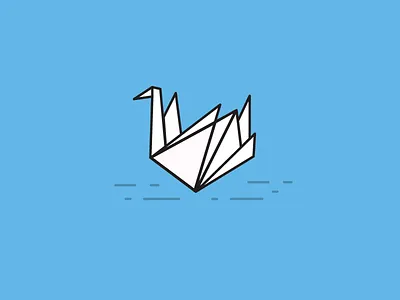Odette bird icon illustration origami swan vector