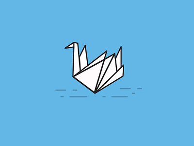 Odette bird icon illustration origami swan vector