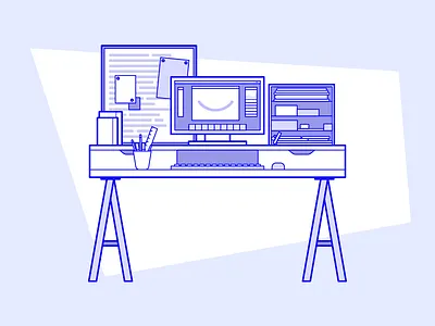 Desk Illustration desk illustration line