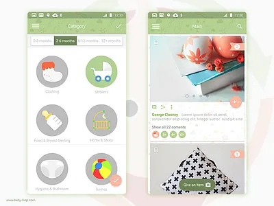 Baby Bop android app design baby app fun playful ui user interface design