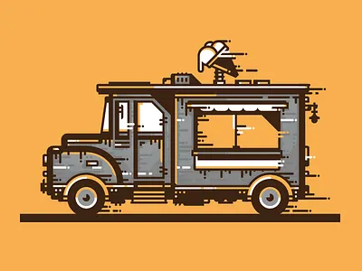 old ice-cream truck flat design geometric ice cream ice cream truck metal retro vehicle