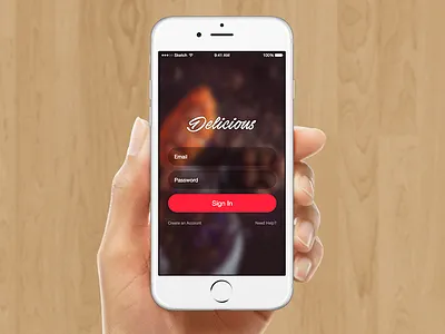 Delicious UI Kit - Login app download food free freebie ios login sign in sketch sketchapp ui user interface