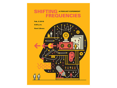 Shifting Frequencies creative design gigposter head illustration poster vector