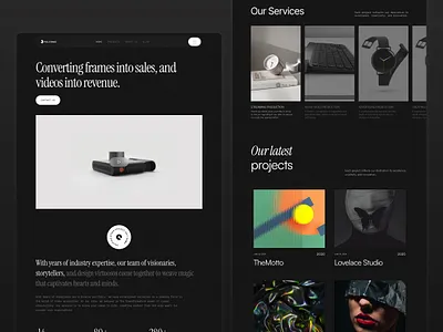 Video Studio Landing Page agency branding cinema design landing page portfolio studio website ui uiux ux video videography web design website