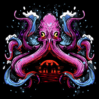 Call Of Cthulhu artwork call of cthulhu cthulhu horror merch ocean octopus sea t shirt tshirt