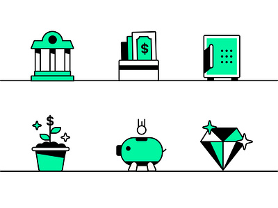 Icons for Fintech Website illustration ui vector