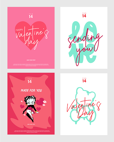 Valentine's Day Vector Cards and Poster Templates | Editable couples cupid day love relationship valentine valentinesday