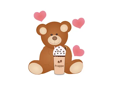 Teddy bear graphic cold coffee graphic frappe graphic soft toy graphic teddy bear teddy bear graphics