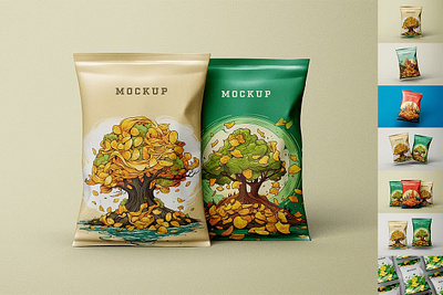 Chips Package Mockup 3d bag chips chips package mockup container design foil food mockup pack package package mockup packaging packaging mockup plastic potato pouch product snack template