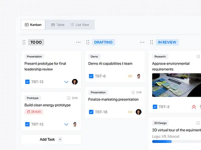 Kanban Board 🗂️ card clean cleanui component dailyui dashboard design kanban management minimalist modern popular productivity saas task management ui web web app web design work