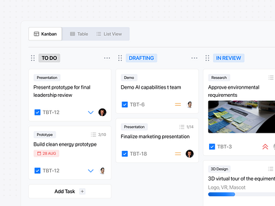 Kanban Board 🗂️ card clean cleanui component dailyui dashboard design kanban management minimalist modern popular productivity saas task management ui web web app web design work