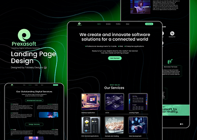 Prexasoft Landing Page Design laanding page ui uiux