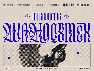 Wahoobomex Dynamic Blackletter blackletter design font fonts letteing typeface