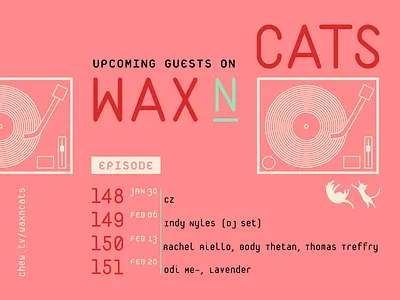 Digital Flyer for Wax n' Cats dj flyer monospaced music podcast promotion type