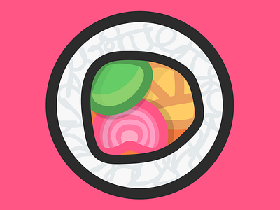 Sushi flat food foodie icon illustration illustrator japan roll sushi vector