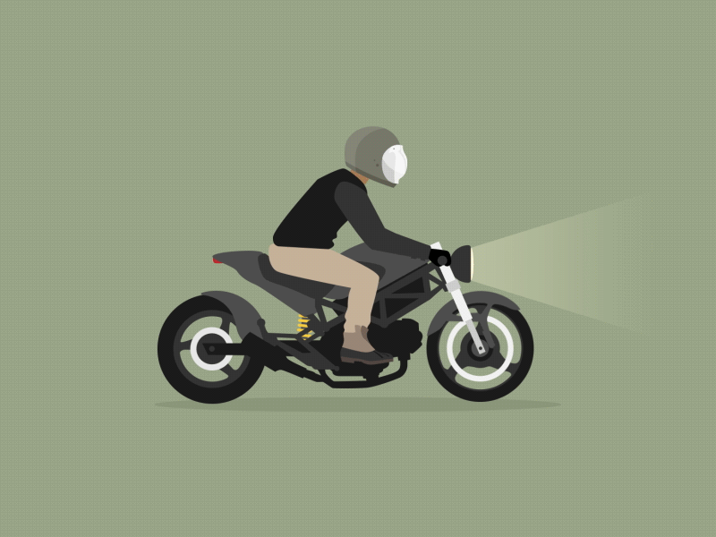 Monster animation cafe ducati illustration monster motion motorcycle racer