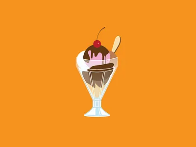 Sundae design dessert ice cream icon illustration sundae vector