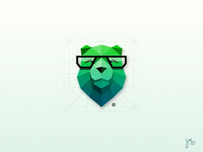 Bear | Icon Design animal app bear design geek green icon ios logo polygon style trend