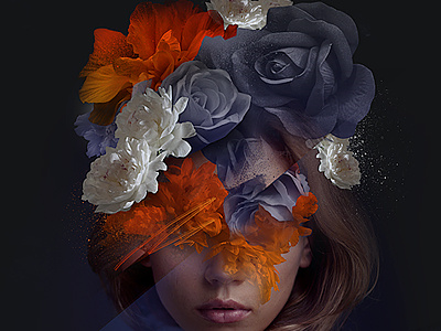 Wanderlust - Final face flowers illustration lowkey retouching