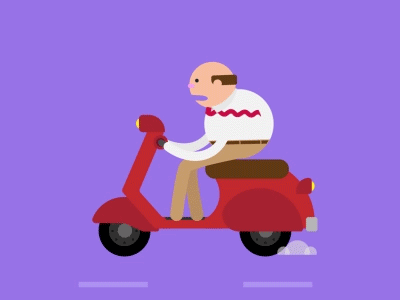 Vroom! animation gif vespa work