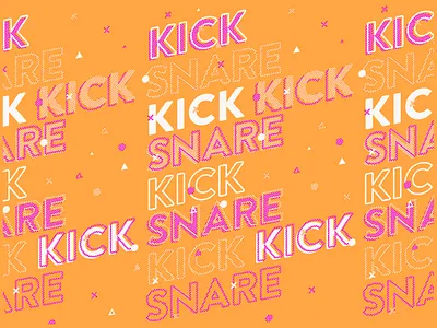 Kick Snare illustration kick lettering orange snare