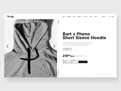 Phenotype product site black bold ecommerce image minimal product simple streetwear typography website white