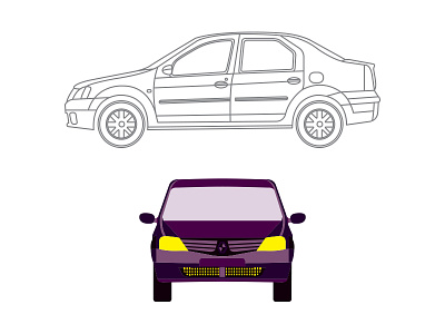 dacia logan cars illustration