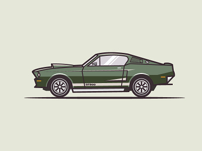 1967 Shelby Eleanour Gt500 car flatdesign flaticon iconographer lineart muscle car