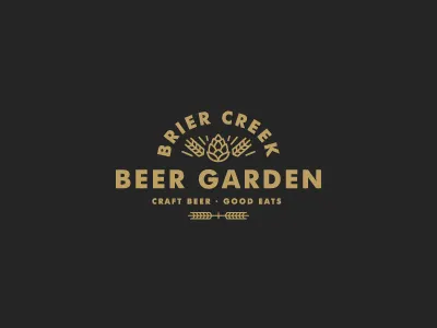 Beer Garden beer brier craft creek eats garden hop logo restaurant wheat