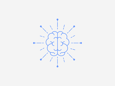 Brain + Tech brain logo mark minimal technology