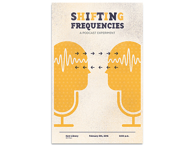 "Shifting Frequencies" A Podcast Experiment design frequency illo illustration podcast poster texture waves