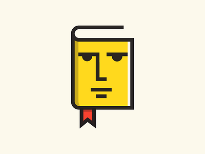 Face and book book face flat head icon logo mark symbol