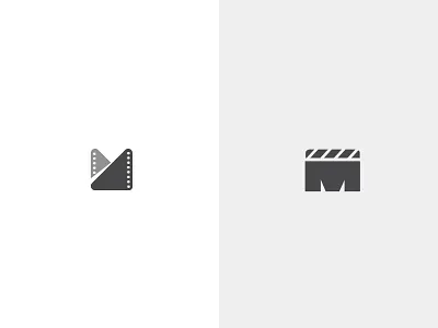 m+film/movie logo clipper board logo m movie roll simple vector video