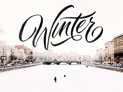 Great winter in my Saint-P❄Brush tag "Winter" art hand lettering logo print sketch type