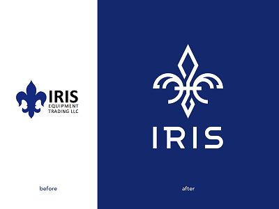 Iris ET blue cut fleur flower iris logo monoline nature oil shadow trade