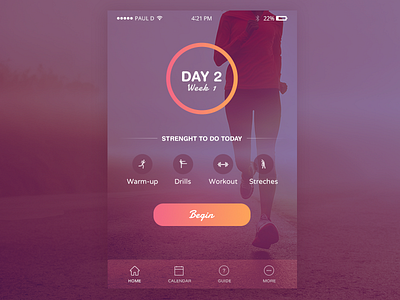 Fitness IOS app app apple fitness flat gradient icon ios iphone tracker typography ui ux