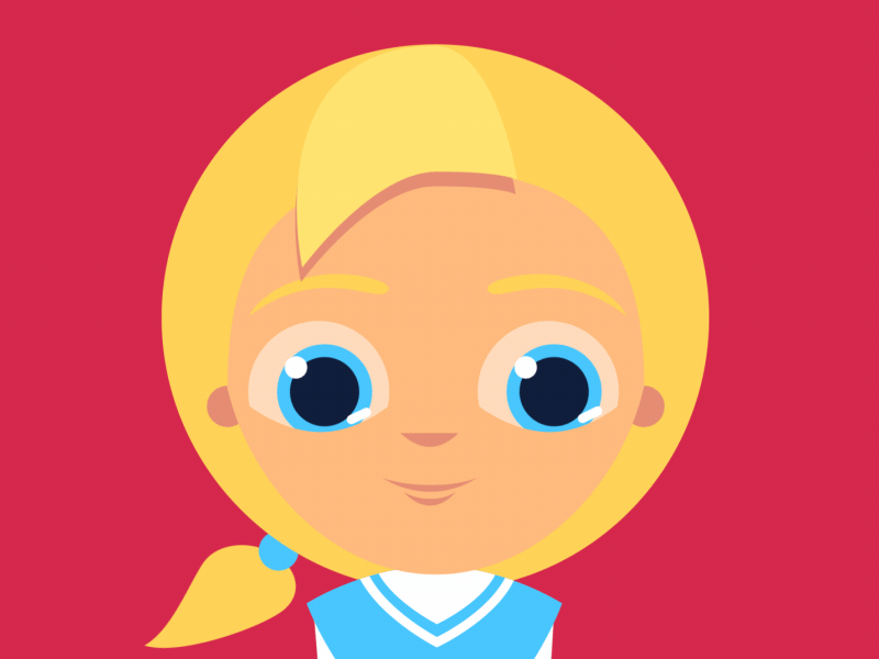 Girl 2d animation cartoon character girl illustration minimalism motiongraphics