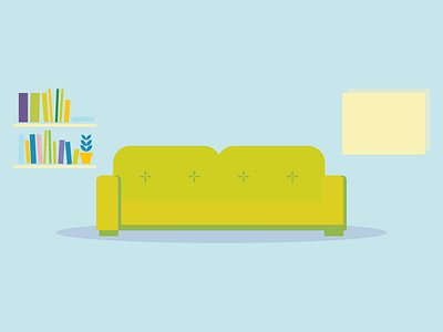 Sofa Scene animation background colour illustration scene sofa