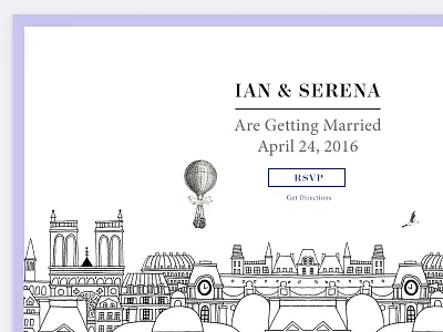 Ian & Serena illustration keyframes site typography web wedding