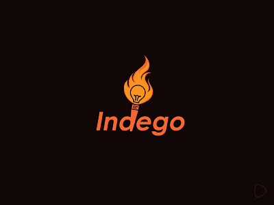 Indego bulb flame indego logo typeface vector